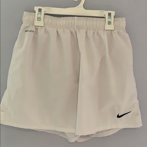 White nike dri-fit athletic shorts